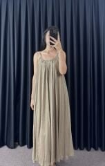 VİZON ASKILI ELBİSE