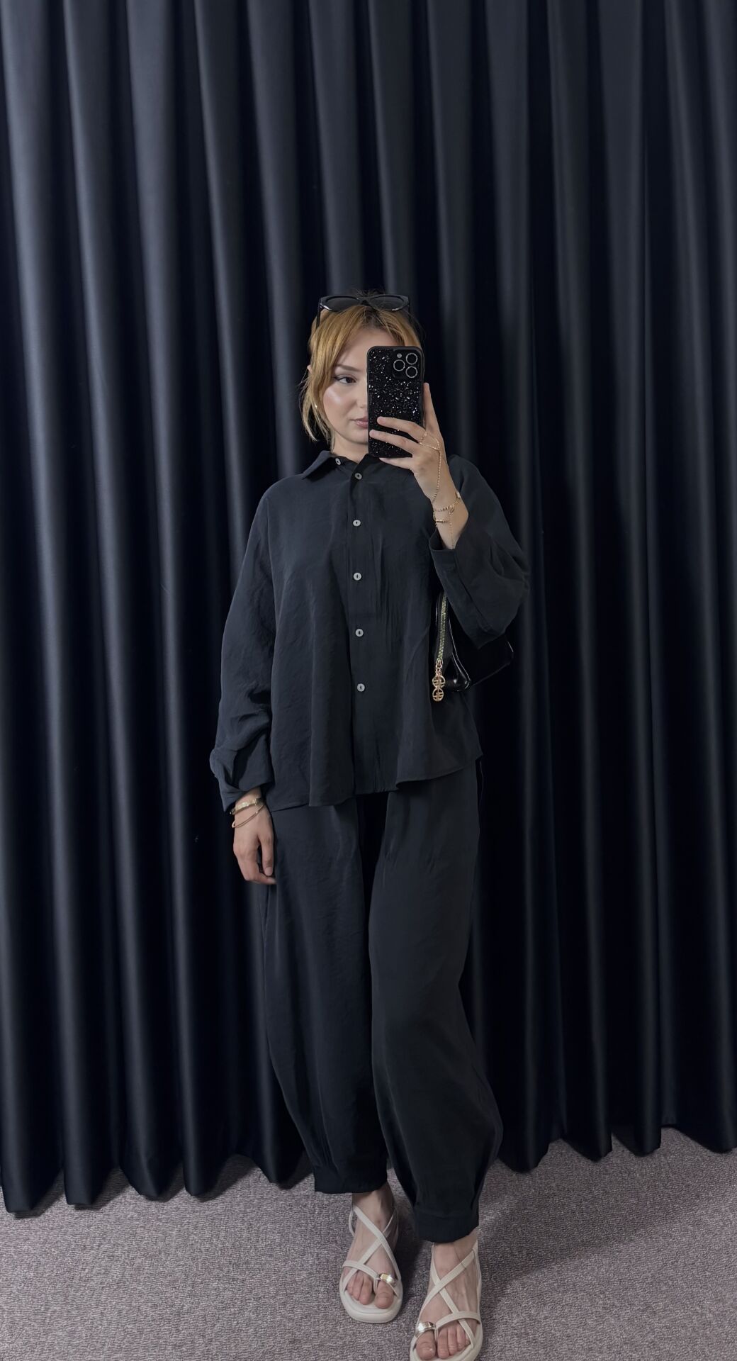 GÖMLEK PANTOLON TAKIM - SİYAH