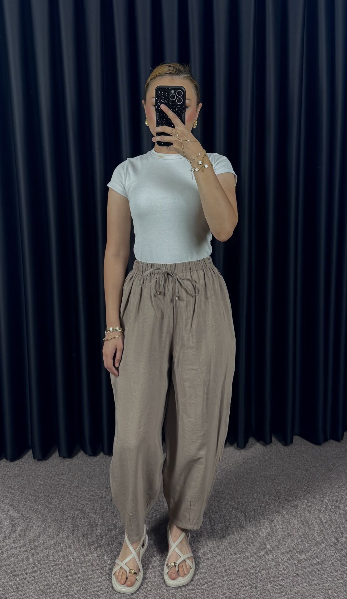 BELİ LASTİKLİ PANTOLON - VİZON