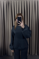 BASIC UZUN SWEATSHIRT EŞOFMAN TAKIM–GRİ