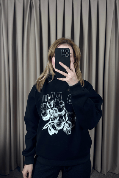 KAPÜŞONLU SWEATSHİRT–SİYAH