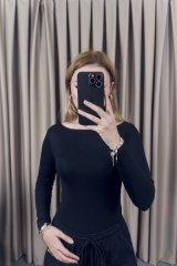 KAYIK YAKA BODY–SİYAH