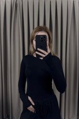 PARMAK DETAYLI BODY–SİYAH